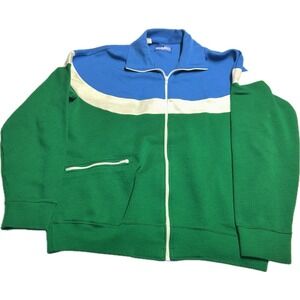 Vintage Bravado Full Zip Lightweight Jacket‎ 90's Green White Blue Women's L
